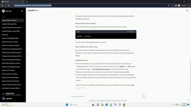 how to update python using pip in windows смотреть онлайн