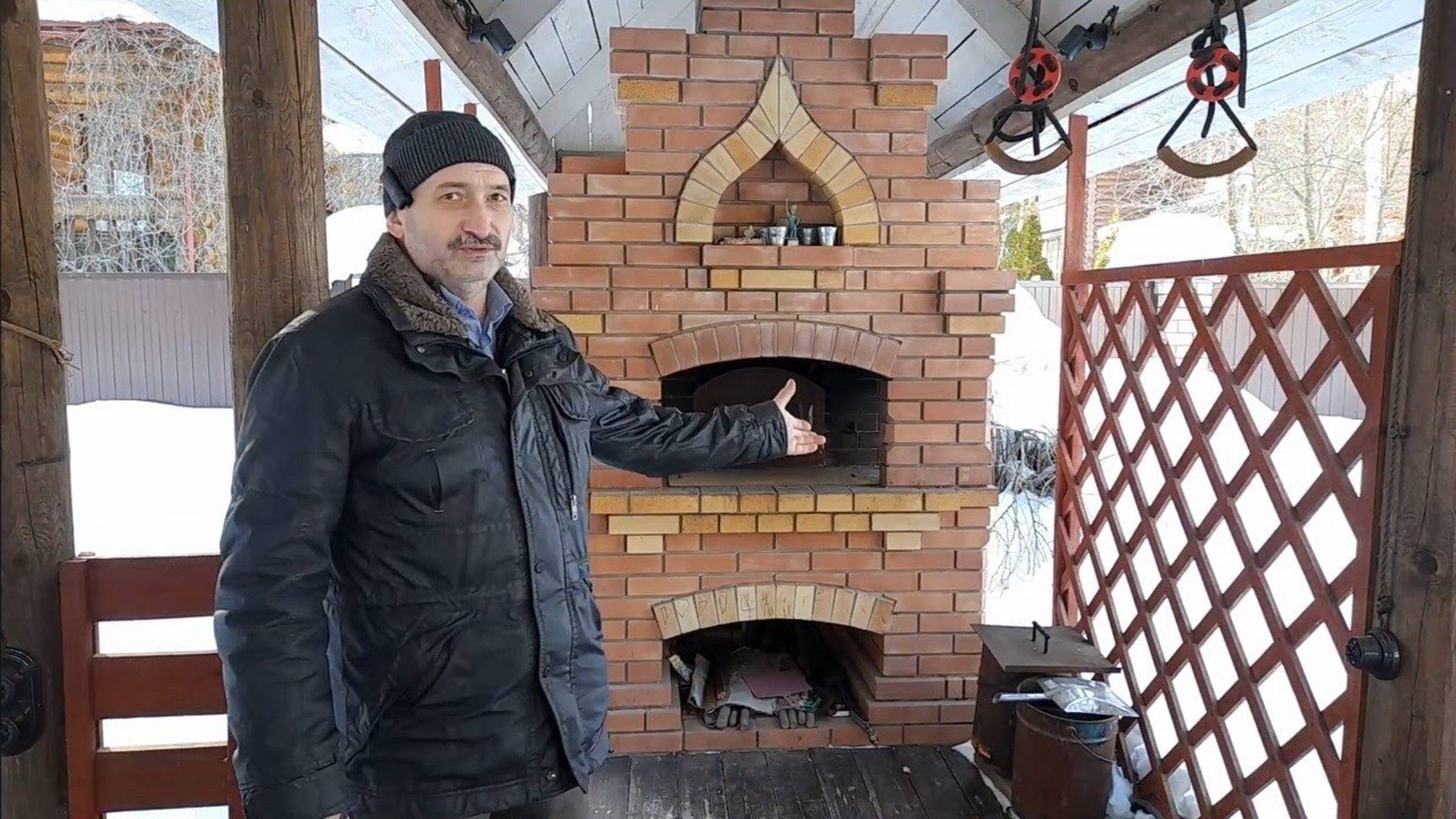 Русская печь с мангалом на шестке сложенная мной 18 лет назад, обзор печи и устройство мангала смотреть онлайн