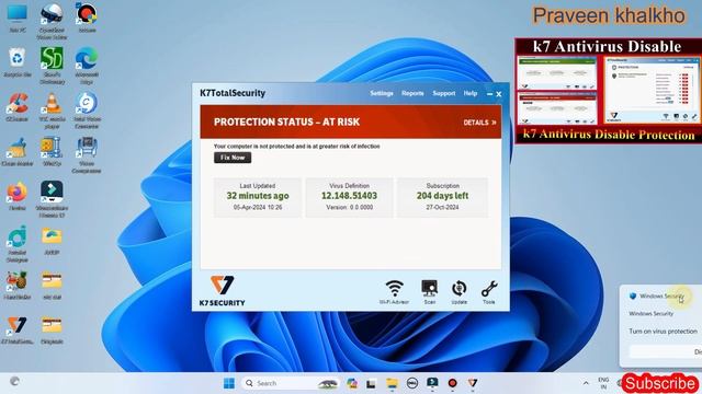 How to Disable k7 antivirus for temporarily || k7 antivirus disable Product Protection windows 11/1 смотреть онлайн