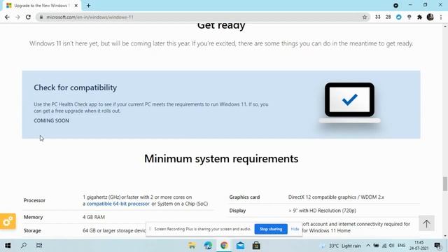 CHECK THE REQUIREMENT FOR WINDOWS 11 IN YOUR PC LAPTOP ALSO DOWNLOAD PC HEALTH CHECK APP смотреть онлайн