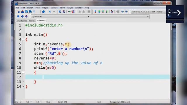 WAP TO FIND REVERSE OF A NUMBER|| C PROGRAMMING||PenKiller смотреть онлайн