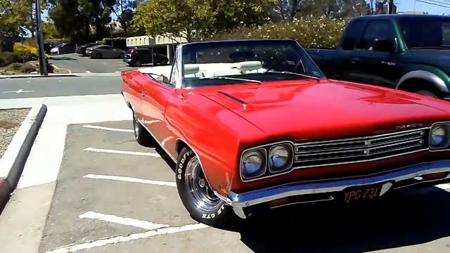 1969 plymouth roadrunner gtx satellite convertible. смотреть онлайн