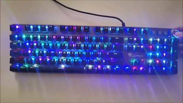 Mechanical keyboard GENESIS Thor 380 RGB for gamers - lights on