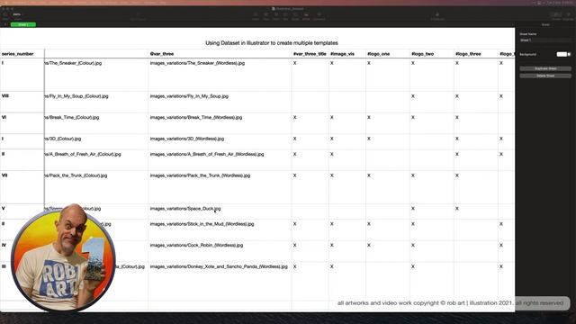 TUTORIAL EXTRA: VARIABLE DATA IN ADOBE ILLUSTRATOR - how to make images change and disappear! смотреть онлайн
