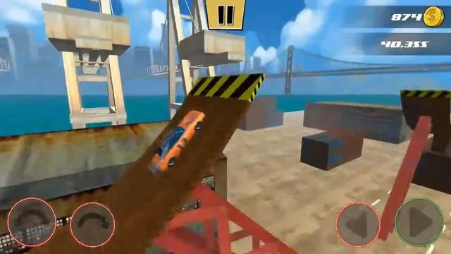 ✓Stunt Car Challenge 3 Android Gameplay -Reach the top-Port area#1 смотреть онлайн