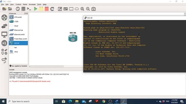 IOS XR in GNS3 смотреть онлайн