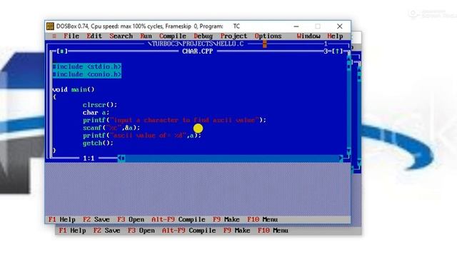 find the Ascii value in C langu смотреть онлайн
