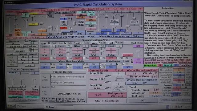 Heating & Vent & A/C - Rapid Calculation System - VB Windows 10 смотреть онлайн