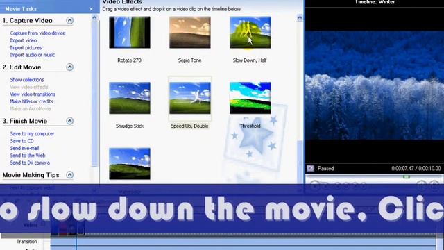 Windows Movie Maker Tutorial : Speed up and Slow Down смотреть онлайн