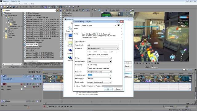 Tutorial - Rendering HD Video in Sony Vegas (no black bars) смотреть онлайн