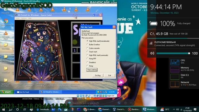3D Pinball has BSOD VM (Windows XP) (NO BSOD SOUND) смотреть онлайн