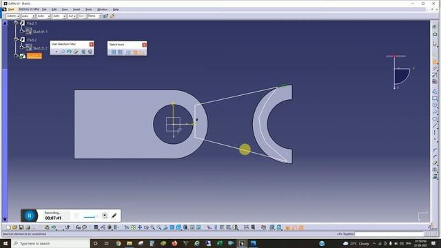 How to make a mechanical part model in catia V5 | hindi tutorial | catia tutorial | смотреть онлайн