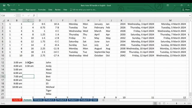EXCEL FUNCTIONS IN ENGLISH - BASIC TO ADVANCED AUTOFILL HANDLE TECHNIQUES. смотреть онлайн
