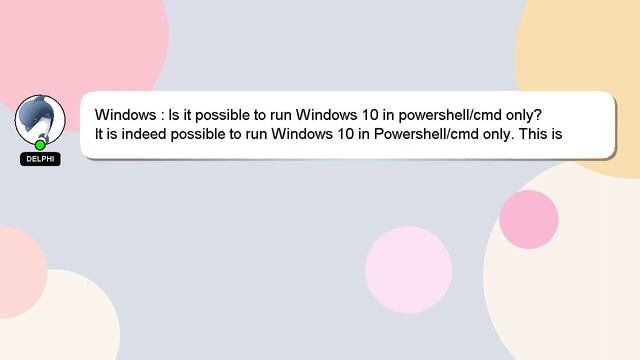 Windows : Is it possible to run Windows 10 in powershell/cmd only? смотреть онлайн