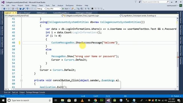 College Accounts system using entity framework Custom Message Box Part 2 смотреть онлайн