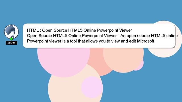 HTML : Open Source HTML5 Online Powerpoint Viewer смотреть онлайн