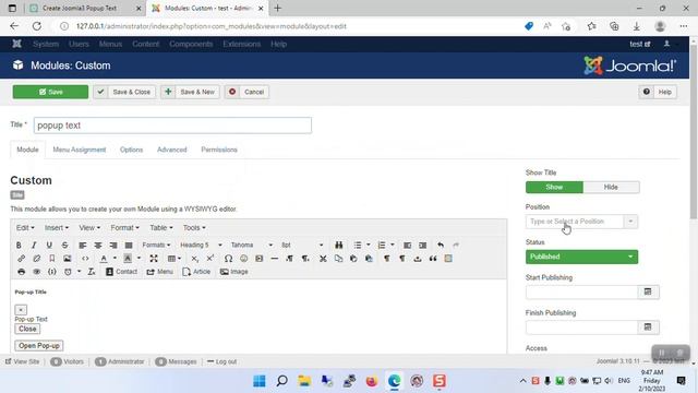 create popup text module joomla with chatgpt смотреть онлайн