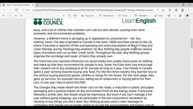 English Conversation [English] - 'Buy Nothing Movement' (Donna Corbett),Mar 10, 2021 смотреть онлайн