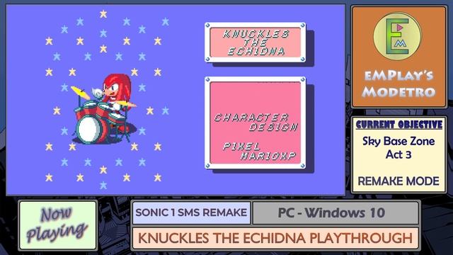 Sonic 1 SMS Remake - PC - Knuckles (Remake Mode) - #24 - Sky Base Zone: Act 3 смотреть онлайн