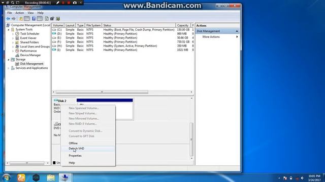 how to deattach vhd disk in your computer | how to remove vhd disk in your pc смотреть онлайн