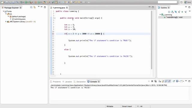 or Logical Operator - Java Programming Tutorial #10 (PC / Mac 2015) смотреть онлайн