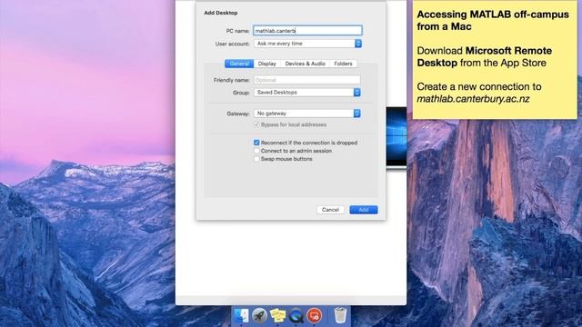 Accessing MATLAB off-campus from a Mac смотреть онлайн