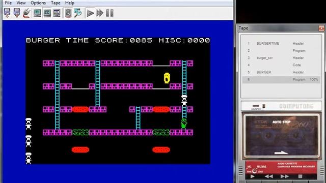 Burger Time - ZX Spectrum - emulador SpectrumAnyWhere 1.1 - testeado Windows 7 x64 смотреть онлайн