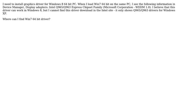 Cannot find Intel Q965/Q963 graphics driver смотреть онлайн