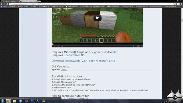 Minecraft 1.4.6 - How To Install The Auto Switch Mod смотреть онлайн