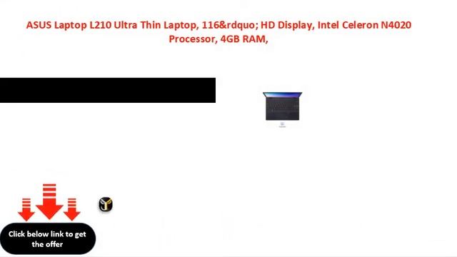 ASUS Laptop L210 Ultra Thin Laptop, 116&rdquo; HD Display, Intel Celeron N4020 Processor, 4GB RAM, смотреть онлайн