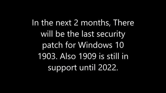 Windows 10 1903 end-of-life on December 8th 2020... смотреть онлайн