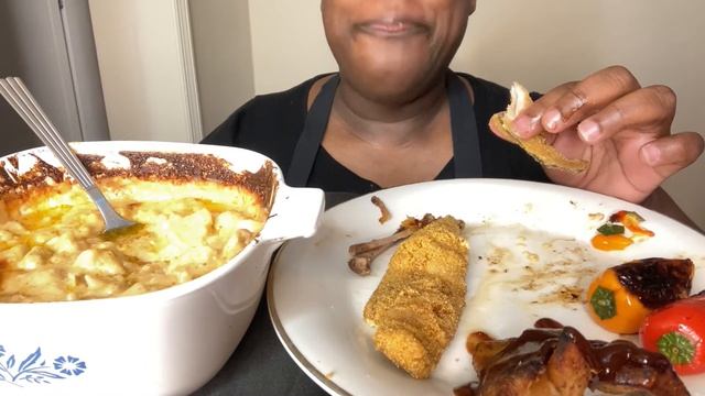 ASMR EATING | Mac & Cheese Cauliflower Keto, Fried Fish Chicken Wings and Sweet Peppers. (No Talkin смотреть онлайн