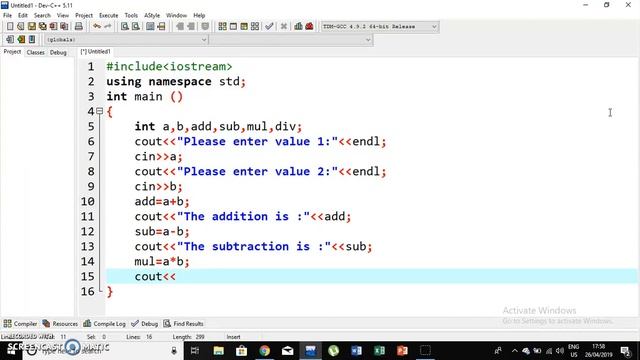 Dev c++ Complete tutorials - Tutorial 3(How to make a simple calculator in c++) смотреть онлайн