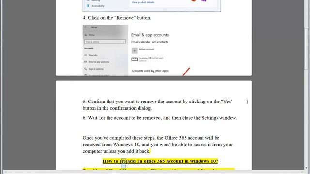 Delete/remove Office 365 account from Windows 10 смотреть онлайн