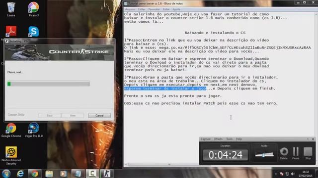 Tutorial de Como baixar e instalar o counter strike 1.6 No Steam смотреть онлайн