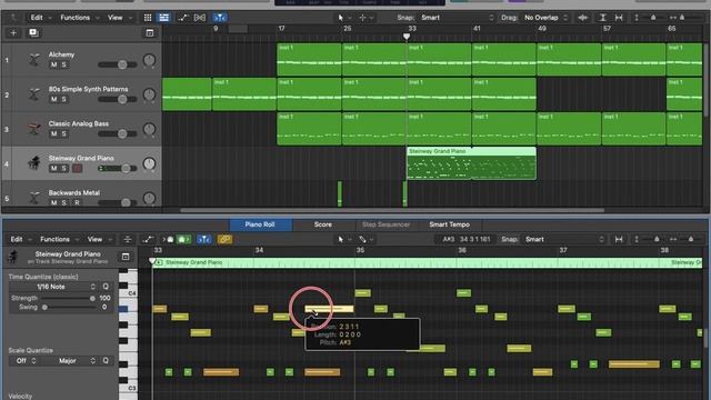 Piano Roll Editor. Logic Pro X - Basic #10 смотреть онлайн