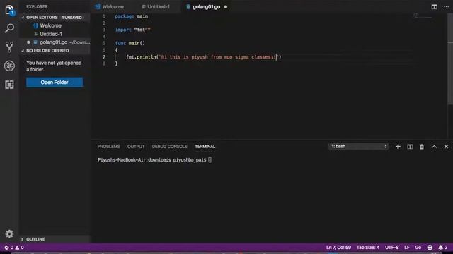 golang tutorial 01 | muo sigma classes смотреть онлайн