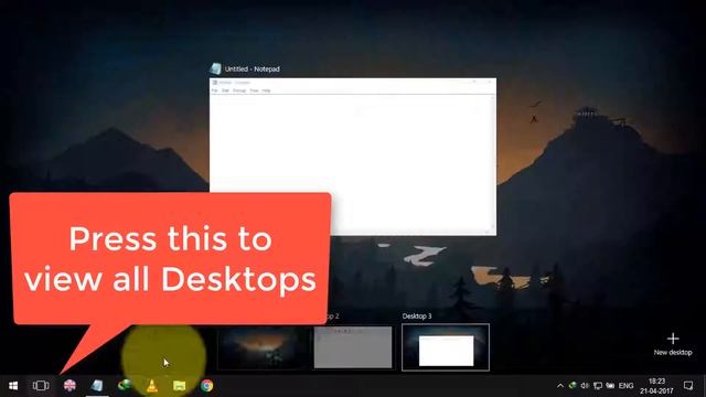 Window 10 New Feature (Task view Button) Tutorial for Beginners смотреть онлайн