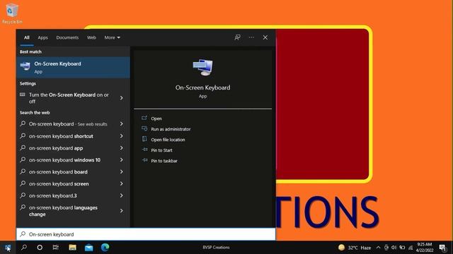 How to Open On Screen keyboard | How to open Windows 10 Virtual Keyboard | BVSP Creations смотреть онлайн