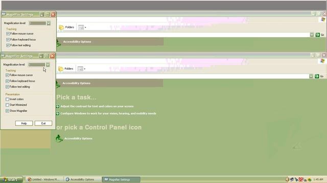opening magnifier in windows xp... смотреть онлайн