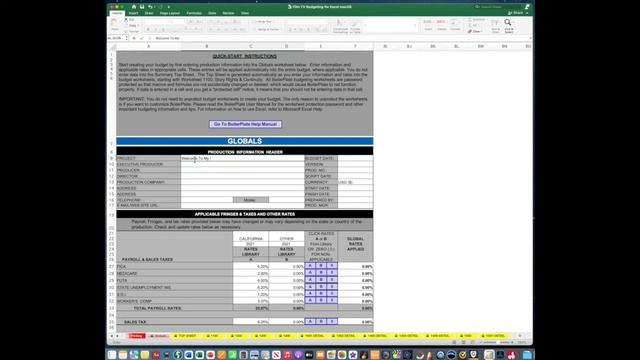 BoilerPlate Film TV Budgeting for Excel macOS Video Tutorial смотреть онлайн