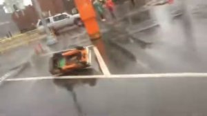 Переворот на педальном москвиче. Hot pedal car.