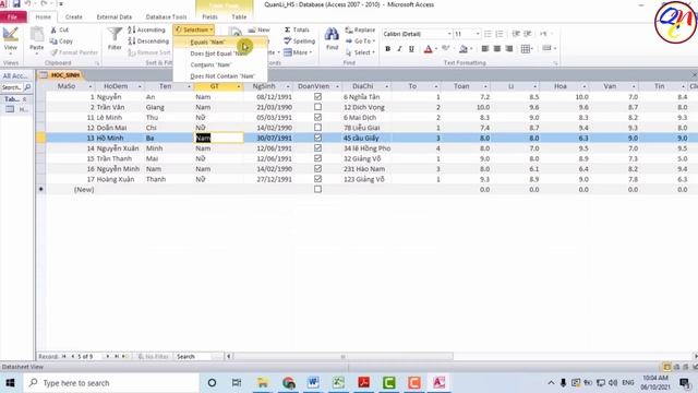 Cách làm Bài tập thực hành 3 tin học 12 chi tiết Access 2010 смотреть онлайн