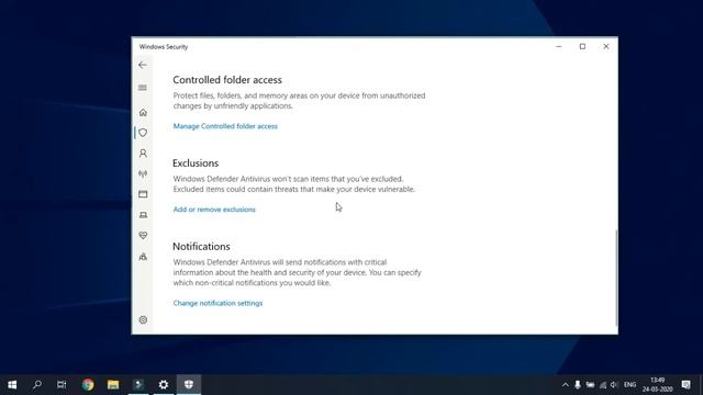 Enable/Disable Exclusion Setting in Window 10 pro смотреть онлайн