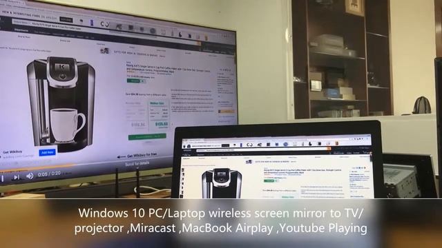 How Windows 10 Laptop project screen to TV/Porjector ?Google search , Youtube Playing смотреть онлайн