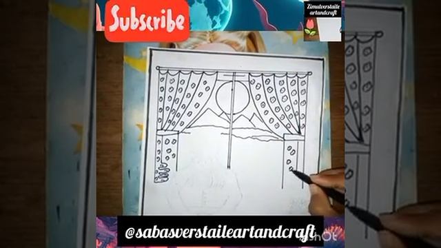how to draw a girl look at moon through window#drawingtutorial #circledrawingeasy смотреть онлайн