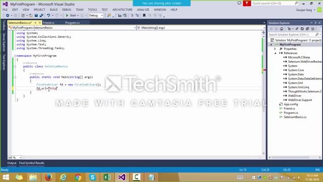 Selenium Webdriver C Sharp tutorial Part 1 смотреть онлайн