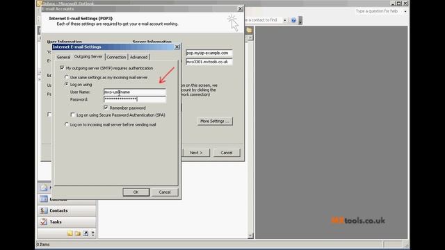 How to change the SMTP server settings in MS Outlook 2003 to use MXTools смотреть онлайн