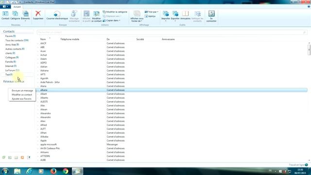 Tuto Windows Live Mail 2012 - Créer des groupes de contacts смотреть онлайн