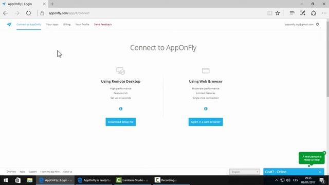 How to connect to AppOnFly using Web Browser смотреть онлайн